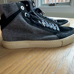 Zadig & Voltaire Black and Silver High-Top Sneakers